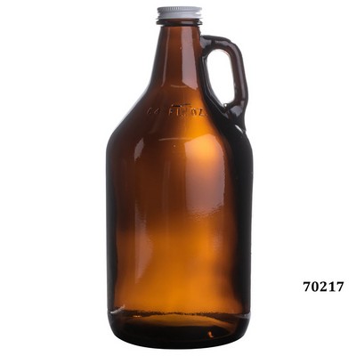 64 Oz. Amber Growler with Lid, 11"H