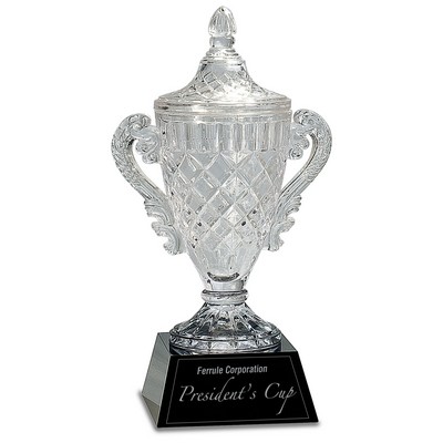 14" Crystal Cup on Black Pedestal Base