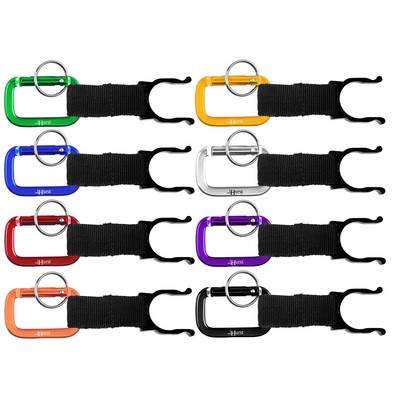 Square Shaped Carabiner with Strap and Bottle Holder