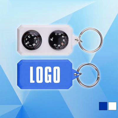 Thermometer & Compass Keychain