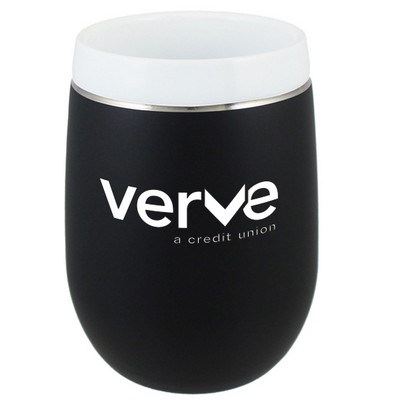 9 Oz. Black CeramiSteel Double-Wall Stainless Wine Vacuum Tumbler