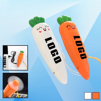 USB Carrot Shaped Fan w/Lanyard