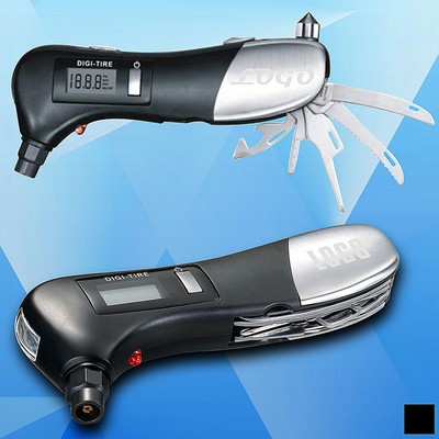 Multifunctional Tire Gauge With Flashlight