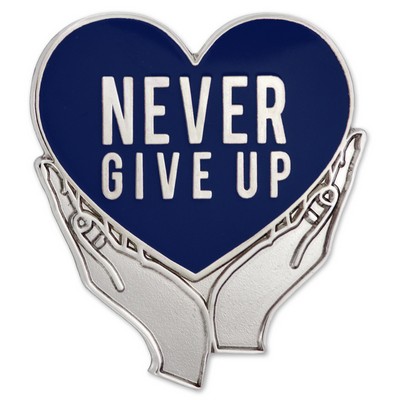 Never Give Up Pin - Blue