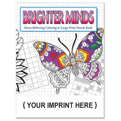 Brighter Minds - Adult Coloring and Puzzle Book Combo