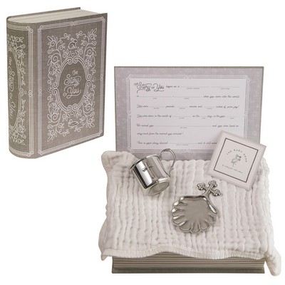 Salisbury Pewter Cup & Baptismal Shell Christening Set w/Keepsake Box