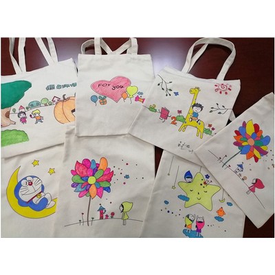 customized eco friendly Kids DIY Canvas Tote Bag promotional