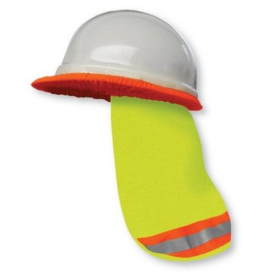 Mesh Rain Shade Lime Green Orange Safety Hard Hat