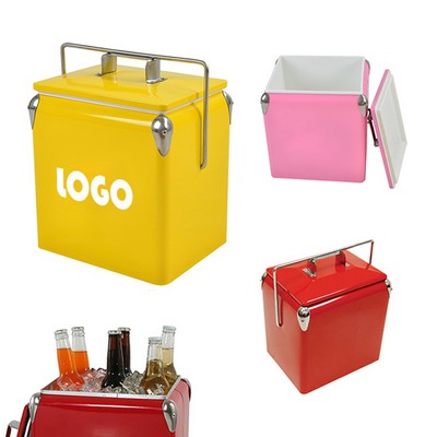 Vintage Metal Picnic Cooler