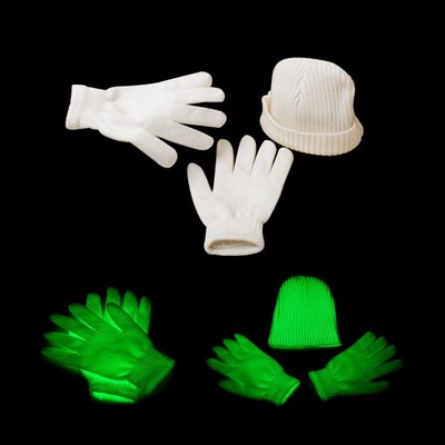 Night Luminous Knitted Gloves And Hat Set