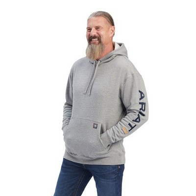 Ariat® Men's Heather Gray Rebar® Graphic Hoodie