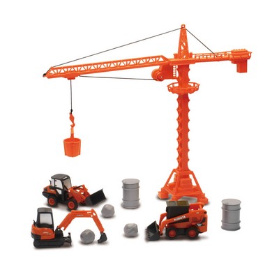 Kubota® Construction Vehicles W/ Crane & Accessories Set