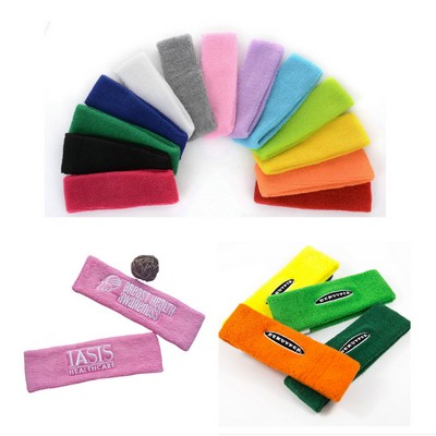 Terry Embroidery Sport Headband