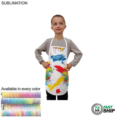 72 Hr Fast Ship - Domestic made Kids Bib Apron, 17x19, No Pockets, Sublimated