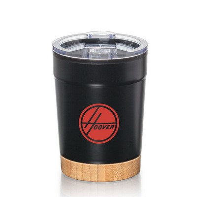 Eduardo Double Wall Tumbler w/Bamboo Base - 12oz Black