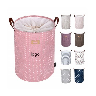 Drawstring Waterproof Cotton Collapsible Storage Basket