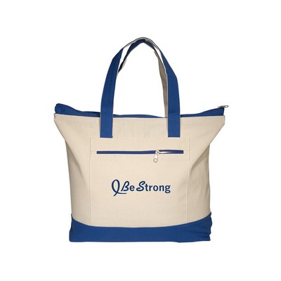 Prime Line Zippered Cotton Boat Tote Bag