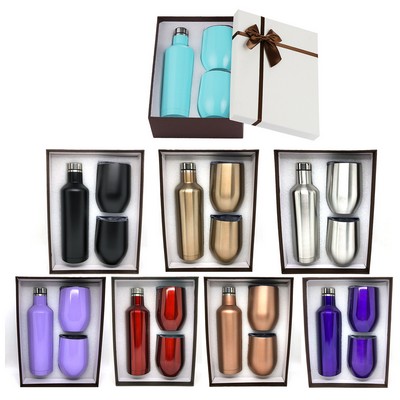 Vacuum Insulated Wine Chiller Gift Set