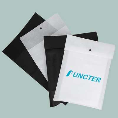 11.8 x 15.8 Inch Black Non Woven Bag Hidden Buckle Packaging Bag