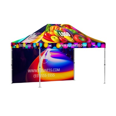 Pop up tent 15 ft wall 1-sided printed