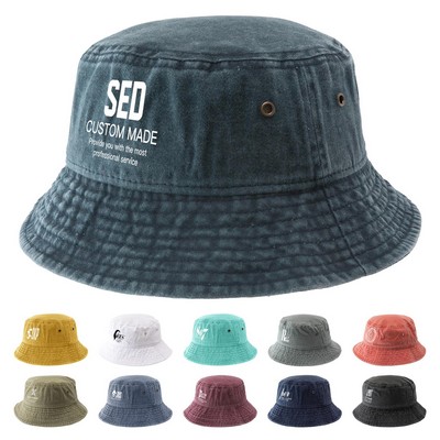 Washed Cotton Bucket Hat