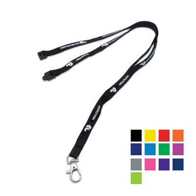 Custom 5/8" Polyester Lanyard w/ Metal Crimp & Bulldog Clip