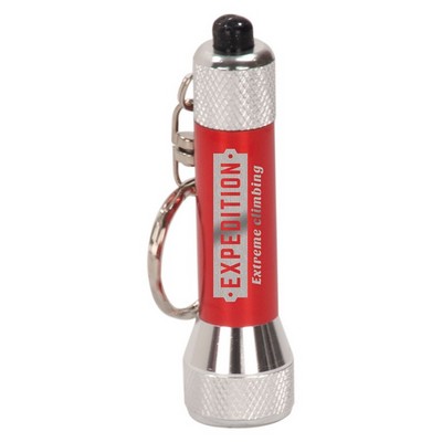 2 3/4" Red 5-LED Laserable Flashlight with Keychain