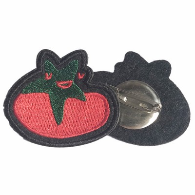 Custom Tomato Shape Embroidery Badge