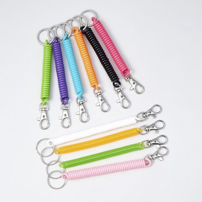 Plastic Retractable Spring Coil Stretch Keychain