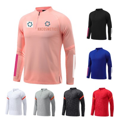 Long Sleeve Soccer 1/4 Zip Tops Tracksuit Uniform