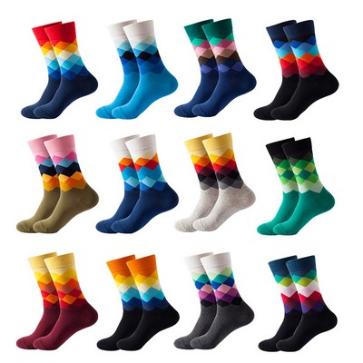 Colorful Combed Cotton Crew Socks