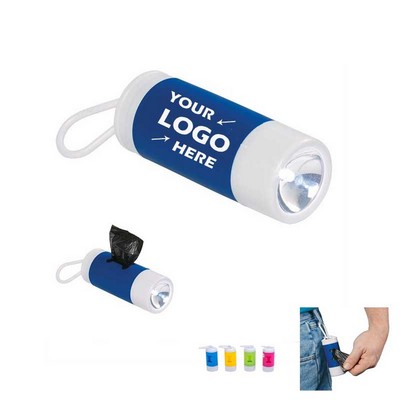 Portable Pet Garbage Bag Dispenser With Flashlight