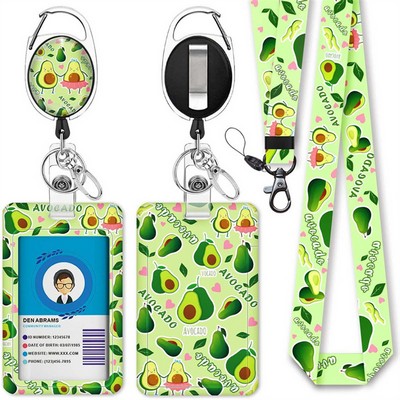 Custom Card Holder With Lanyard and Retractable Badge Reel Clip