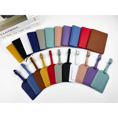 PU Luggage Tag Passport Holder Package Set