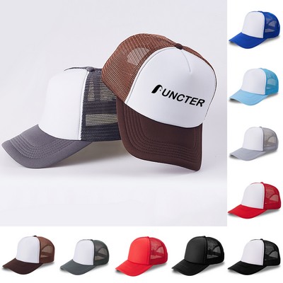 Five Panel Foam Front Hat Baseball Hat Trucker Cap Mesh Back Hat