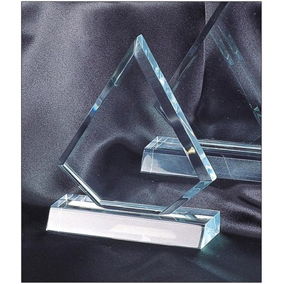 Jade Medium Triangle Green Acrylic Award w/ Base - 5 1/2"x7 3/4"