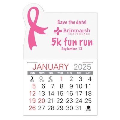 Awareness Ribbon Shape Value Stick Adhesive Calendar