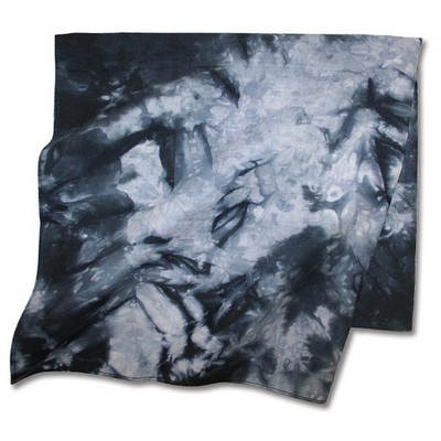 Silver/Black Tie Dye Bandanna 22"X22"