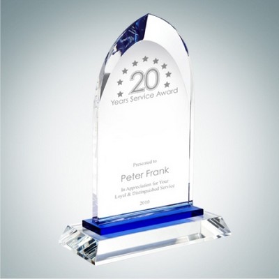 Blue Dignity Optical Crystal Award Plaque