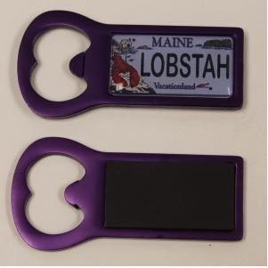 Purple Aluminum Bottle Opener Magnet