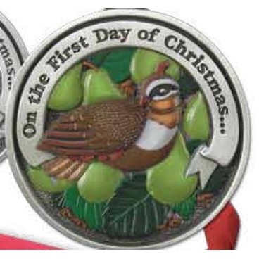 Twelve Days of Christmas 3D Gallery Print Full Size Ornament (Day 1 - A Partridge in a Pear Tree)