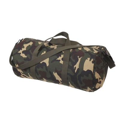 Woodland Camo 24" Canvas Shoulder Duffle Bag