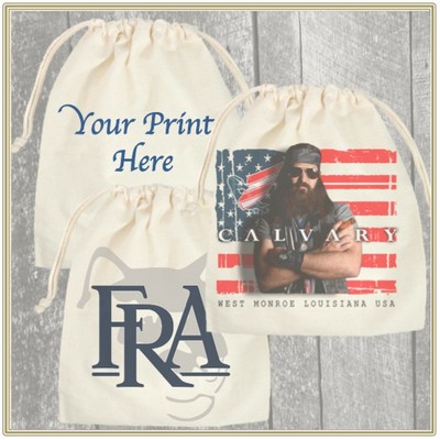 12"x 14" Custom Printed Cotton Bag with Drawstring