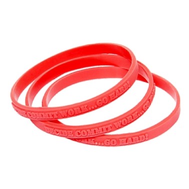 Custom Slim Embossed Silicone Wristband