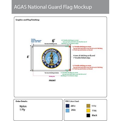 Army National Guard Flags 4x6 foot