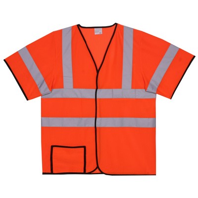 Mesh Orange Short Sleeve Safety Vest (Small/Medium)