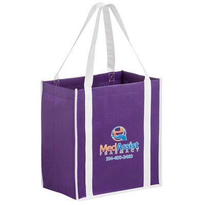 Two-Tone Non-Woven Tote Bag w/Poly Board Insert