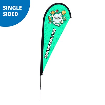 9' Teardrop Flag - Single Sided w/Spike Base (Medium)