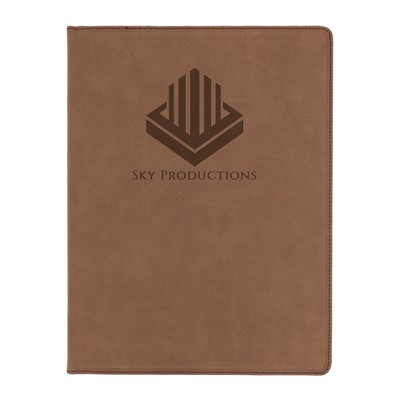 Leatherette Portfolio with Notepad (lrg) - Dark Brown