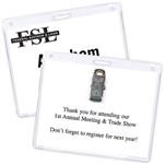 4 x More Preferred Vinyl Name Tag Holder, Clip/Slot